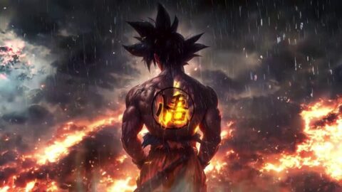 Goku | Rainy Day | Flames | Dragon Ball