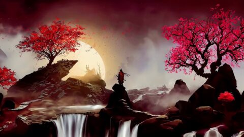 Sekiro | Lonely Samurai Over a Waterfall