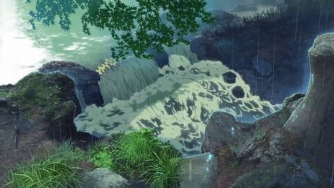 Rainy Anime Landscape with a Stream