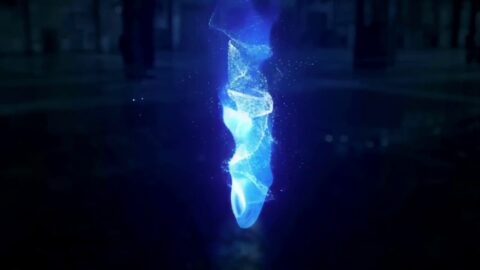 Fantastic Blue Magic Fire Made of Particles