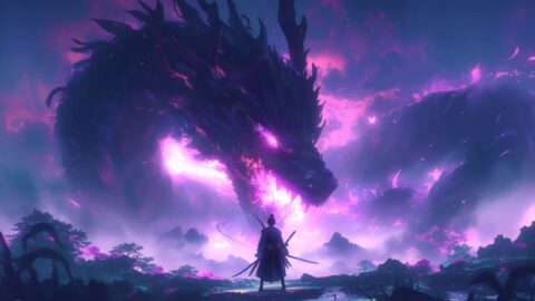 Samurai vs Fantasy Purple Fire Dragon | Fable World