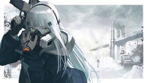 Girl with HK416 / Snow / Mask / Apocalypse / Girls Frontline 4K – Live Background