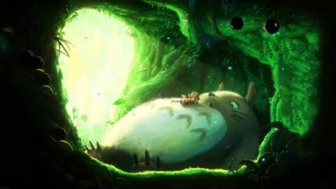 Mei Kusakabe Lying On Totoro | My Neighbor Totoro – Desktop Theme