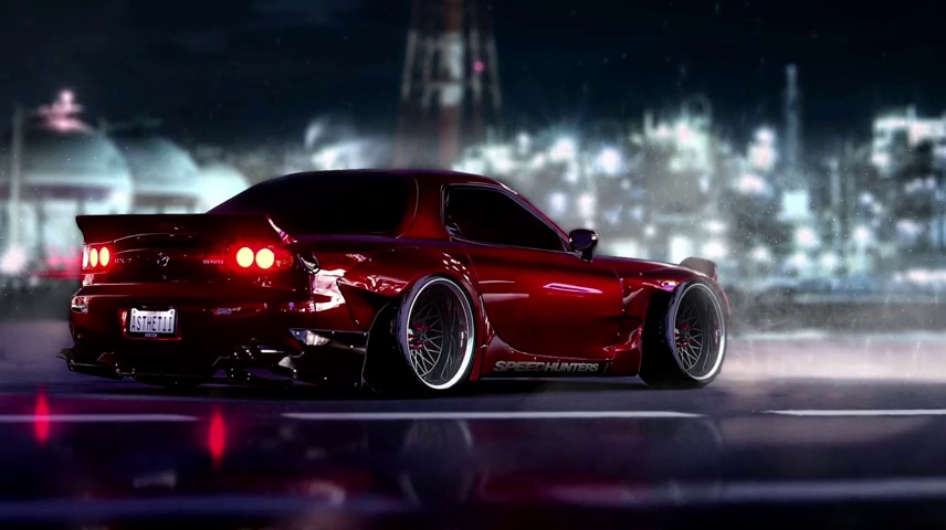 Mazda RX7 at Night - LiveWallpapers4Free.com