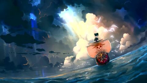 One Piece Sailing Ship Thousand Sunny Waves