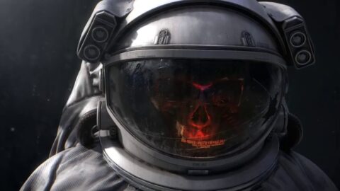 Spaceman Astronaut Skull Horror