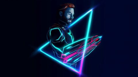 Captain America Avengers: Infinity War Neon Minimalism 4K – Animated Desktop