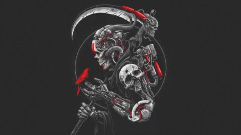 Death Machine Cyborg with Scythe Artwork by Sony Wicaksana – Motion Desktop