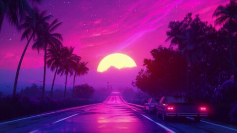 Sunset Synthwave Road | Retrowave