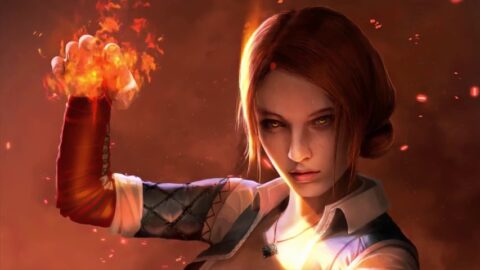 Triss Merigold with Magic Fire | The Witcher 3: Wild Hunt – Live Background