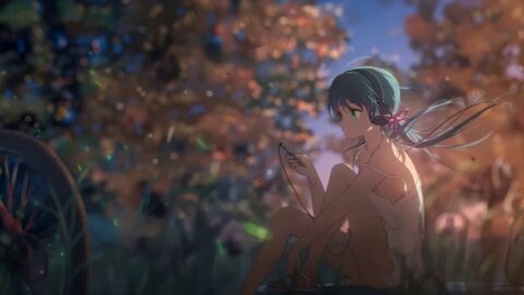 Anime Girl Listening To Music Relaxing Nature Forest 4K – Live Theme