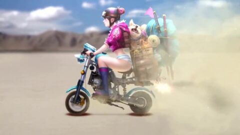 Scooter Girl with Dog / High Speed – Motion Desktop