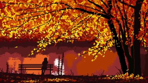 Autumn Sunset On The Lake 8 bit Pixel – Live Wallpaper