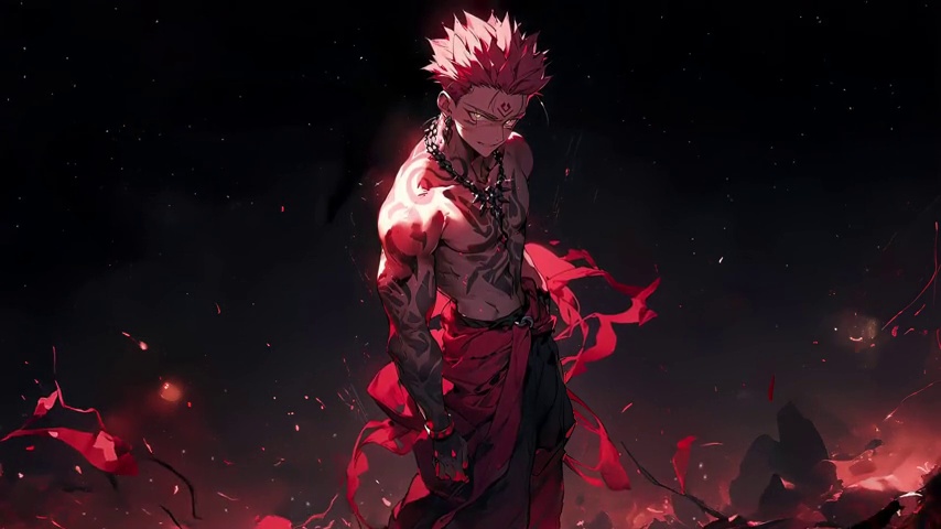 Sukuna Flames | Jujutsu Kaisen - LiveWallpapers4Free.com