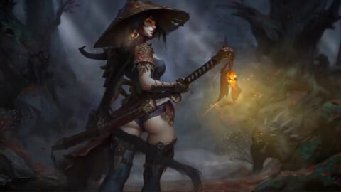 Samurai Demon Hunter Girl Fantasy World