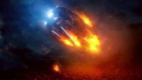 Ship Crash Fire / Mass Effect: Andromeda 4K – Motion Desktop
