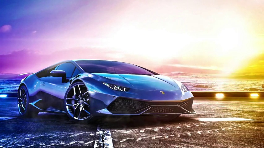 Lamborghini Huracan LP 610-4 Beach Sun Rays - LiveWallpapers4Free.com