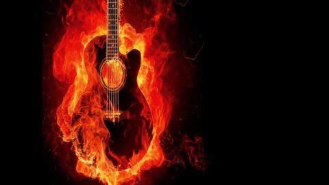 Guitar Flame Fantasy Abstract 2K Quality – Free Live Wallpaper