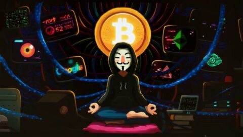 Anonymous Meditate | Bitcoin Technology 4K – Desktop Theme