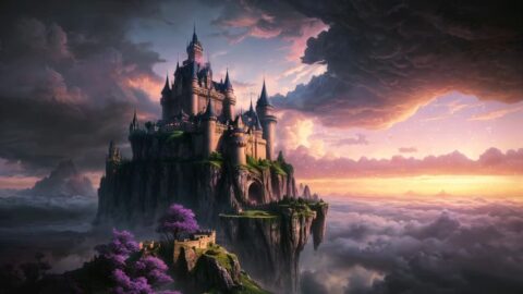 Floating Castle In The Clouds | Fantasy World