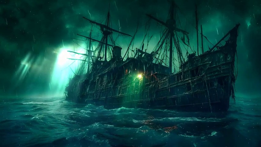 A Ghost Ship in the Silence of the Night - LiveWallpapers4Free.com