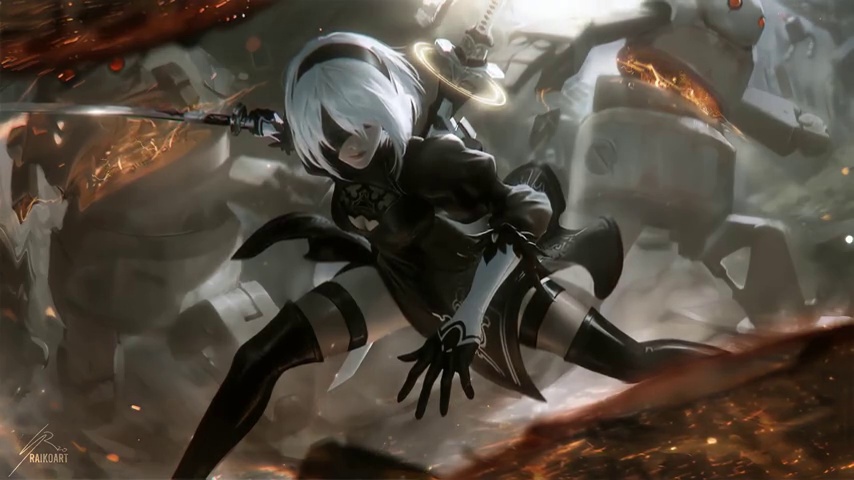 2B vs Machine NieR: Automata Big Katana - Live Desktop ...