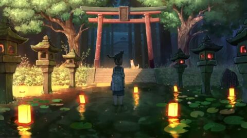 School Girl Adventure / Fox / Pond / Lanterns – Motion Desktop