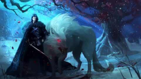 Jon Snow and Ghost with Red Eyes / Game Of Thrones 4K – Desktop Theme