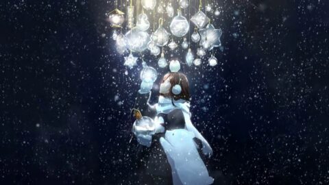 Girl Light Bulbs In Snow Fantasy Christmas – Live Wallpaper
