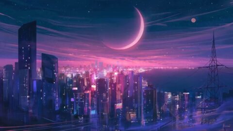 Eden City at Midnight / Fantasy World – Animated Desktop