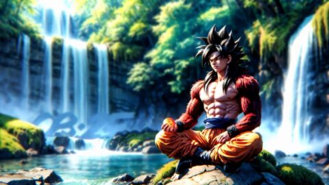 Goku Meditating | Super Saiyan 4 | Dragon Ball at 8K