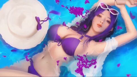 Caitlyn Pool Party League Of Legends 4K Live