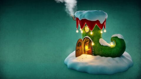 Elf Shoes / Christmas House 4K – Animated Background