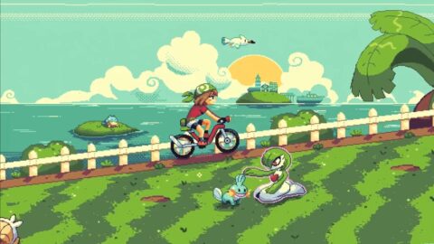 May Riding Bicycle | Pokemon Emerald | Pixel 4K Quality Wallpaper