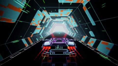 High Speed Retro Car Tunnel Neon Lights – Motion Desktop