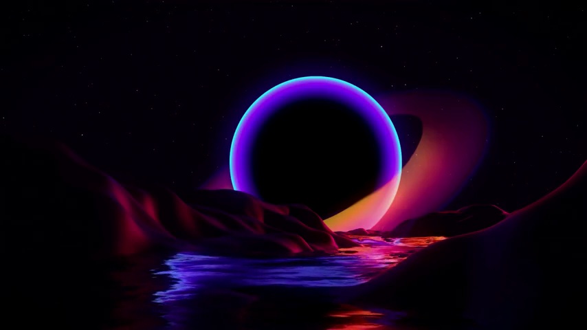 Abstract Planet Ring | Hills | River - LiveWallpapers4Free.com