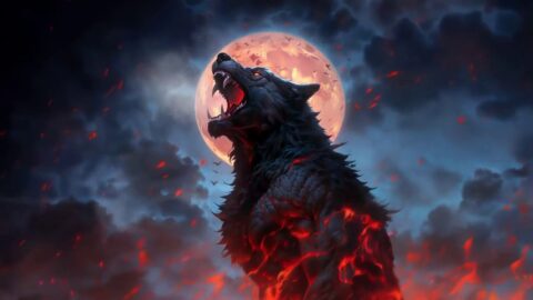 Werewolf | Big Red Moon | Flame
