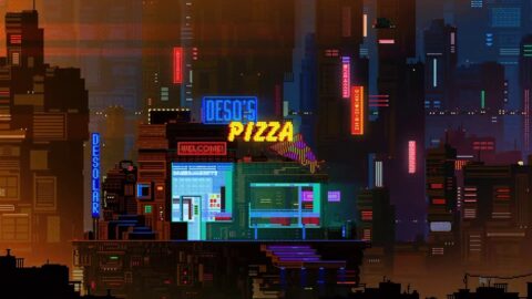 Cyberpunk Pizza Desolar Pixel