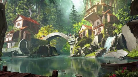 A Fairy-Tale Village in a Fairy-Tale World / Bridge / Water Mill