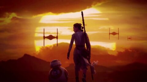 Rey and Cute Robot BB8 Star Wars