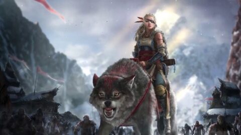 Cool Girl Warrior on Battle Wolf