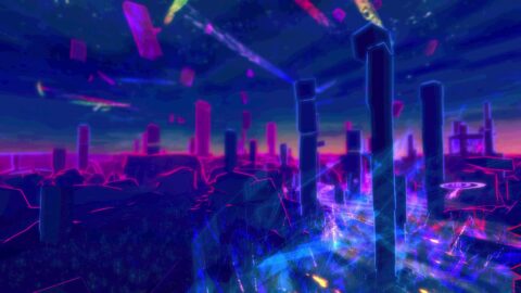 Neon City Landscape Abstract – Free Live Wallpaper