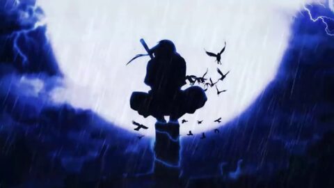 Itachi Uchiha | Moonlight | Thunderstorm and Rain – Live Desktop