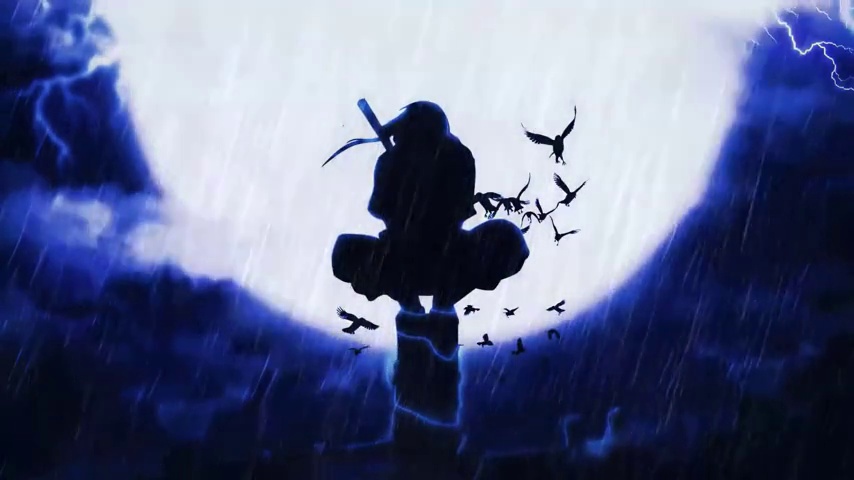 Itachi Uchiha | Moonlight | Thunderstorm and Rain - Live Desktop ...