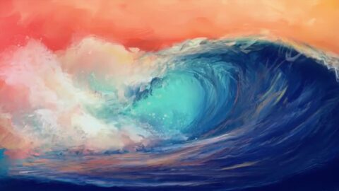 Abstract Water Wave on The Sea ArtWork 4K – Live Desktop Wallpaper
