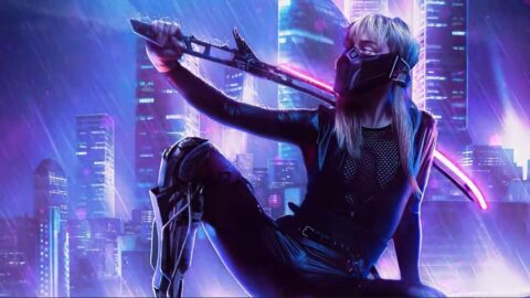 Cyberpunk Urban Samurai Girl Desktop 4K – Video Theme