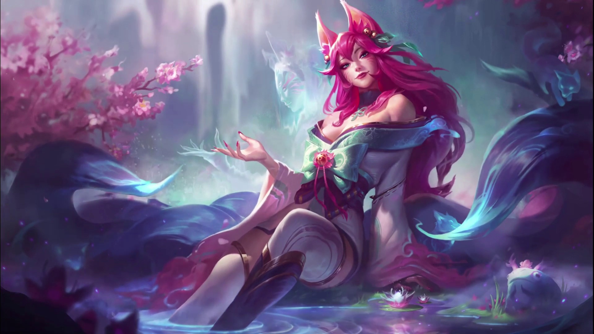 The Nine-Tailed Fox Ahri League Of Legends - Free Desktop Background ...