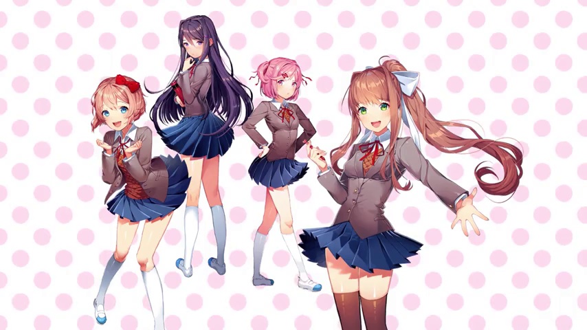 Visual Novel Doki Doki Literature Club! Cute Schoolgirls HD - Animated ...