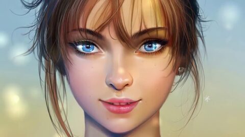 Beautiful Cute Girl with Blue Eyes – Animated Theme