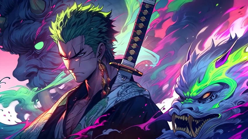 Zoro | Oni Dragon | One Piece - LiveWallpapers4Free.com